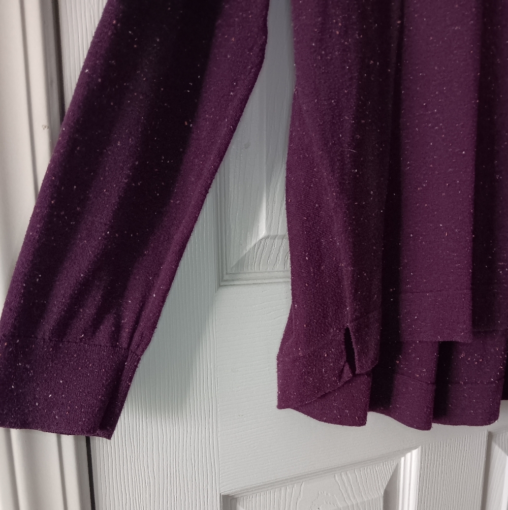 Caslon Womens Speckled Crewneck Pleat Back Sweater - Picture 8 of 9